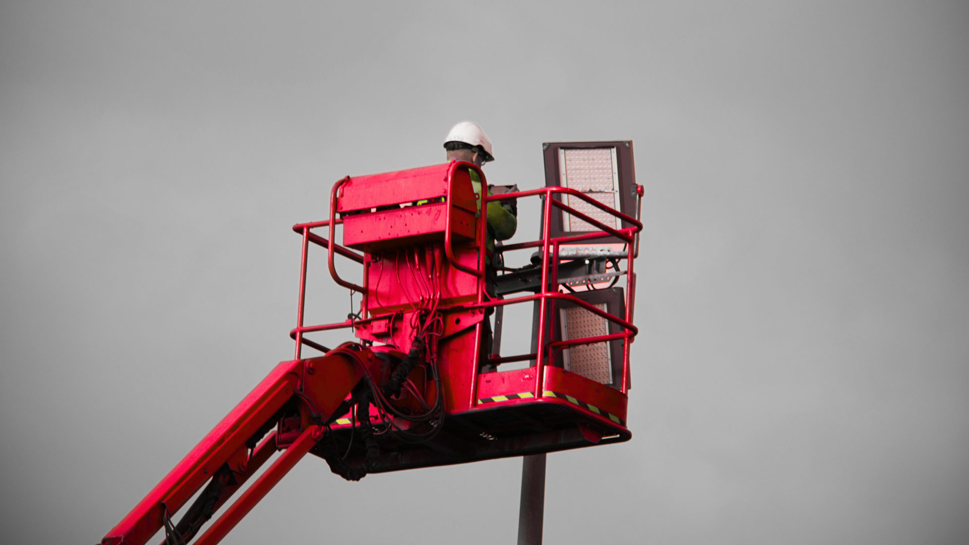 Aerial work platform servicing industrial infrastructure